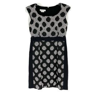 Kay Unger Black and White Textured Mini Dress